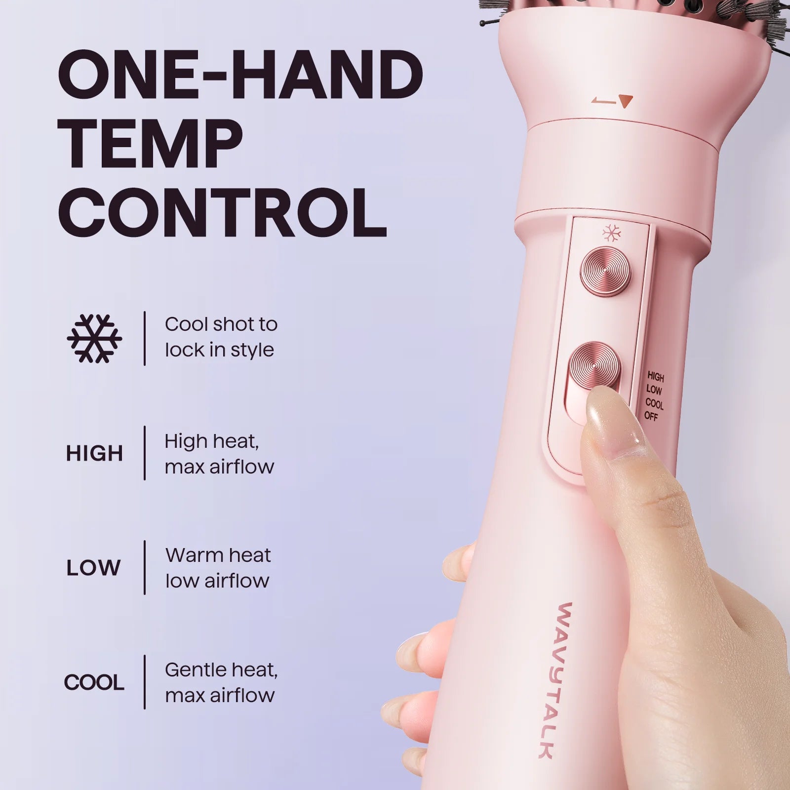 5-in-1 Hot Air Brush Set - Professional Multi-Functional Hair Styler for Salon Quality Blowouts, Smooth Curls, Volume Enhancement, and Straightening in Pink