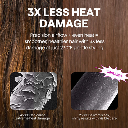 5-in-1 Hot Air Brush Set - Professional Multi-Functional Hair Styler for Salon Quality Blowouts, Smooth Curls, Volume Enhancement, and Straightening in Pink